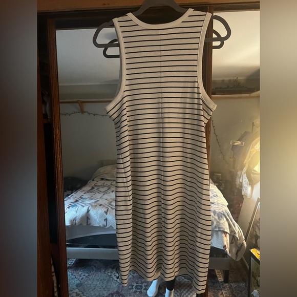 Striped High-Neck Ribbed Dress - Picture 2 of 5